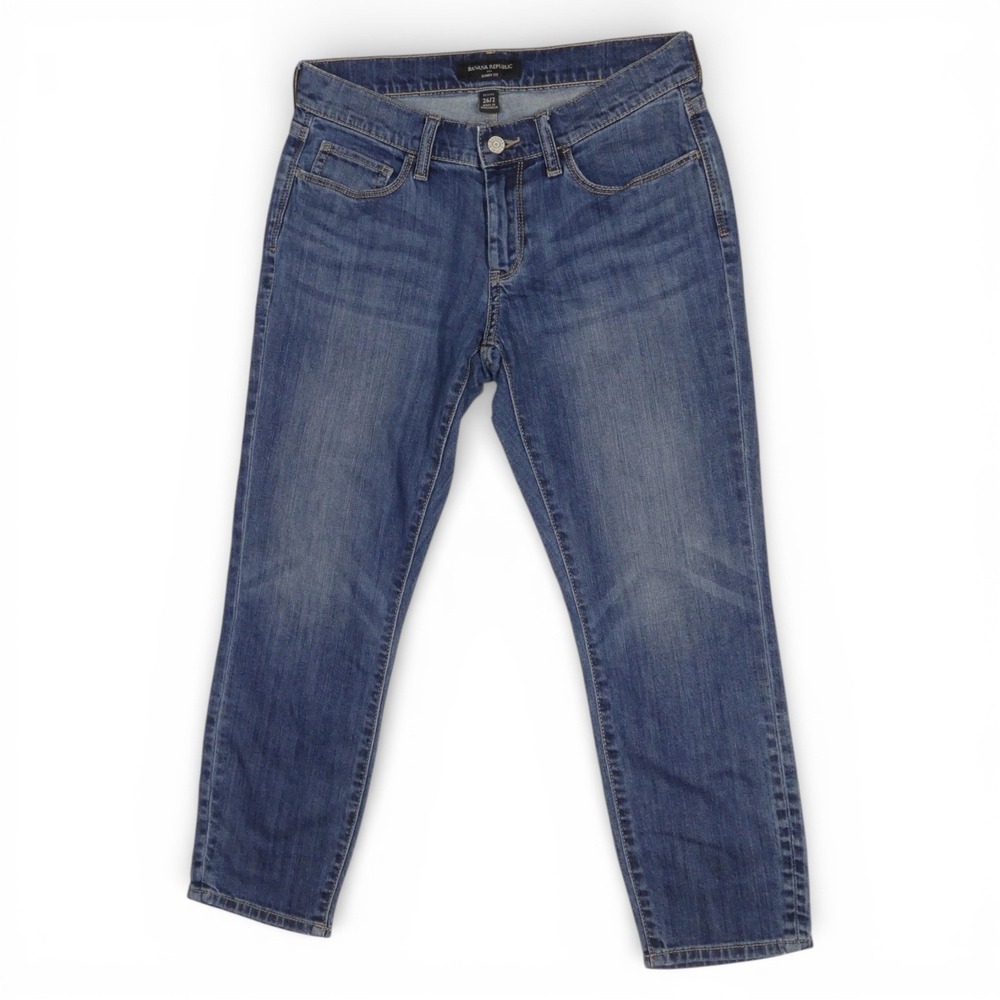 Banana Republic Skinny Fit Jeans Womens 26/2 Petite Blue Excellent Medium Wash